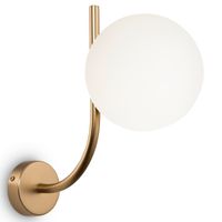 Nowoczesna lampa ścienna Rendez-vous MOD109WL-01BS biała mosiądz