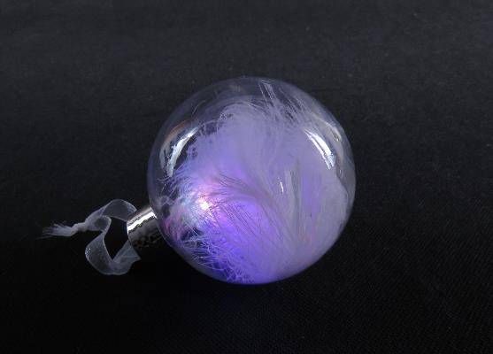 bombka led piórka 8cm zdjęcie 1