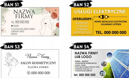 BANER OCZKOWANY reklamowy 100x50 cm różne wzory MECHANIK ELEKTRYK plandeka na Arena.pl