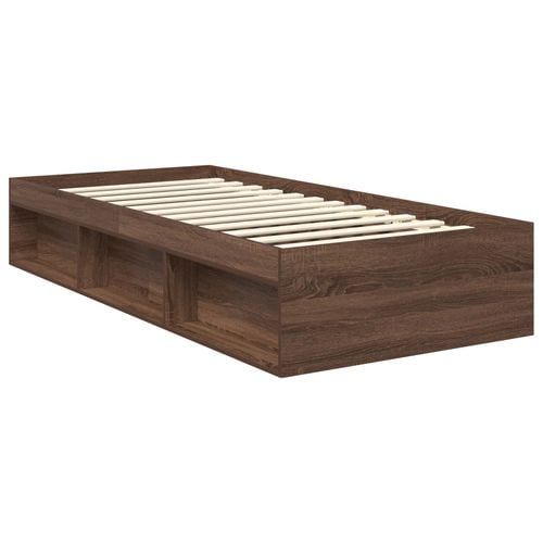 Ramka łóżka Brązowy dąb 90 x 200 cm Materiał drewnopochodny na Arena.pl