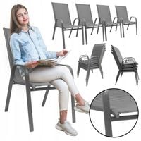 4SZT WYGODNE METALOWE NOWOCZESNE KRZESŁO OGRODOWE BALKON MAJORKA 4X SZARE