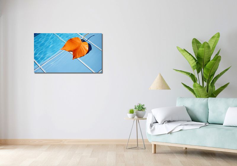 Obraz 90x50cm Liść przy Wodzie zdjęcie 2