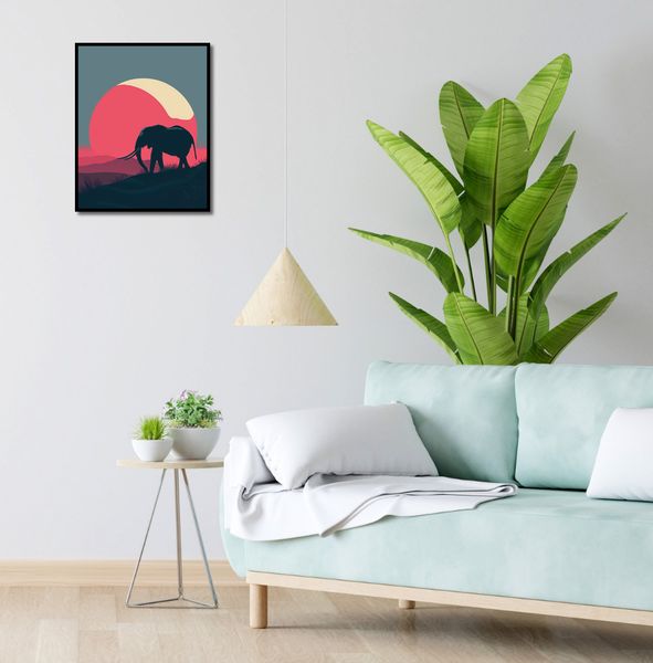 Plakat 40x50cm Słoń przy Czerwieni zdjęcie 4