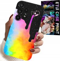 ETUI DO SAMSUNG GALAXY A32 4G - TĘCZOWE KOLOROWE WZORY, FARBA + FOLIA