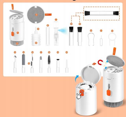 20w1 ZESTAW DO CZYSZCZENIA KLAWIATUR EKRANU SŁUCHAWEK AIRPODS IPAD IPHONE na Arena.pl
