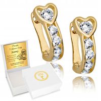 ZŁOTE KOLCZYKI 585 SERCA SERDUSZKA GRAWER