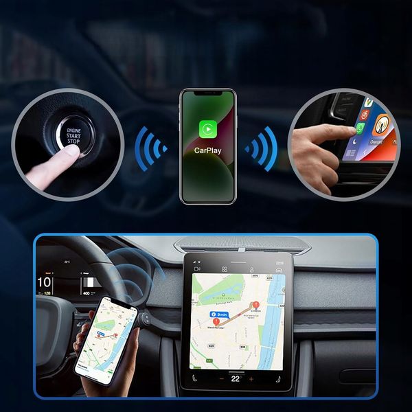 Adapter Moduł Carplay Android Auto Bezprzewodowy Wifi Bluetooth 2W1 Mini zdjęcie 4