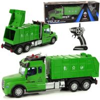 Zdalnie Sterowana Śmieciarka Pilot 2,4G Światła Dźwięki Zielona