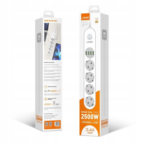 Listwa zasilająca 4 Gniazda + 4x USB Przedłużacz na Arena.pl