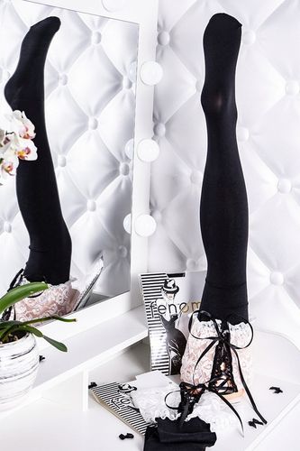 Pończochy Samonośne VELUR 100 den SZNUROWANE na Arena.pl