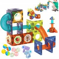 KLOCKI MAGNETYCZNE 75SZT KONSTRUKCYJNE EDUKACYJNE GEOMETRYCZNE ZABAWKI STEM