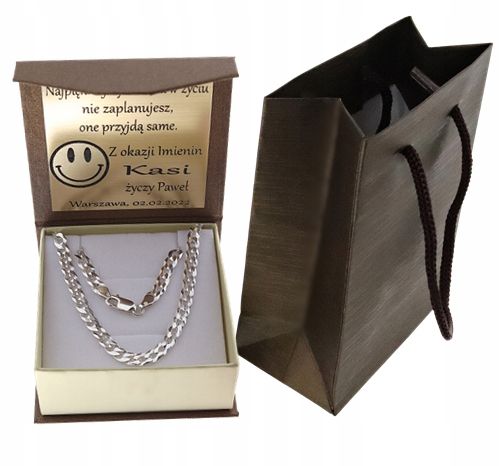 SREBRNY PEŁNY ŁAŃCUSZEK DAMSKI ŻMIJKA Z ZAWIESZKĄ PR. 925 + GRAWER GRATIS na Arena.pl