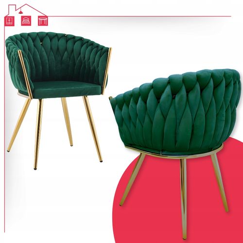 Fotel wolnostojący welwet zielony Tilo krzesło ozdobne Family Meble na Arena.pl