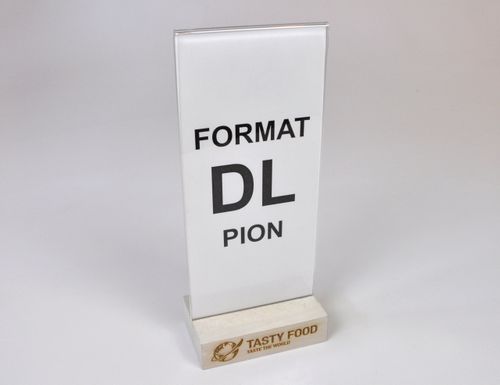 stojak na menu ulotkę plexi + drewniana podstawka z grawerem DL 10 szt na Arena.pl