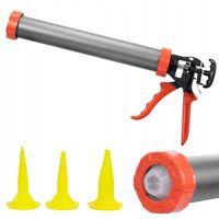 PISTOLET do silikonu wyciskacz mas uszczelniaczy 600ml + końcówki Bauhus