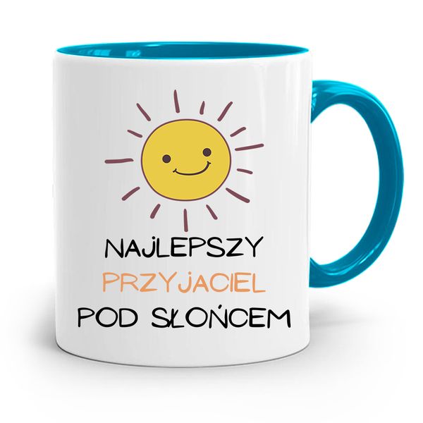 Kubek Błękitny Przyjaciela Najlepszy Pod Słońcem Z Nadrukiem Ze Zdjęciem zdjęcie 1