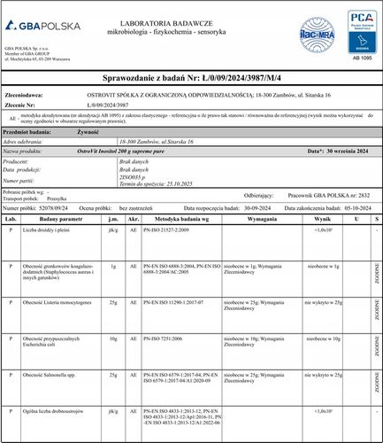 OstroVit Supreme Pure Inositol 200 g MIO-INOZYTOL WITAMINA B8 Bez dodatków na Arena.pl