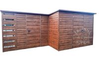 Schowek Domek Ogrodowy 5x5 + Wiata 2x drewnopodobny Dach Spad w tył  ID571