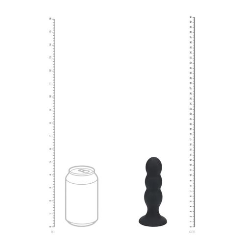 Tri Rattle Liquid Silicone Anal Plug - L - Black na Arena.pl