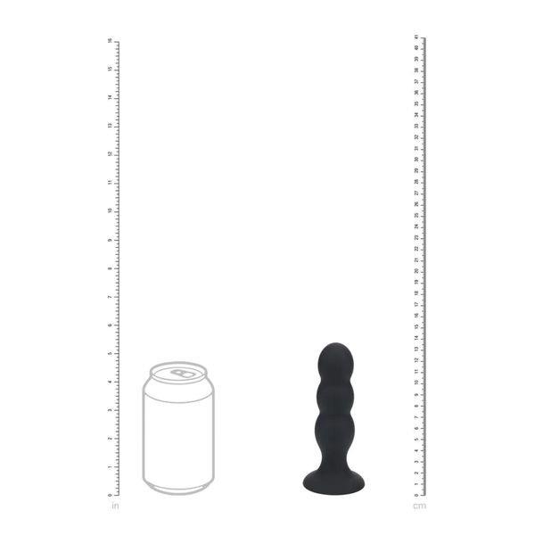 Tri Rattle Liquid Silicone Anal Plug - L - Black zdjęcie 4