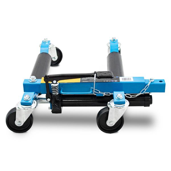 Wózek manewrowy hydrauliczny pod koła 4 sztuki niebieski zdjęcie 4