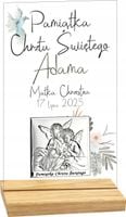PAMIĄTKA CHRZTU ŚWIĘTEGO STATUETKA nadruk plexi srebrny obrazek TWÓJ TEKST