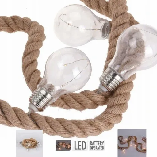 Lampki 30 LED na parcianym sznurze zdjęcie 1
