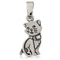 SREBRNY WISIOREK KOT Z CYRKONIĄ PRÓBA SREBRA 925