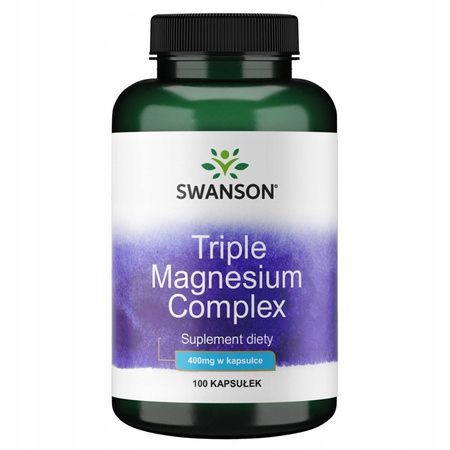 Swanson MAGNEZ Triple MAGNESIUM COMPLEX 400 mg 100 kap SKURCZE mięśni SERCE zdjęcie 2