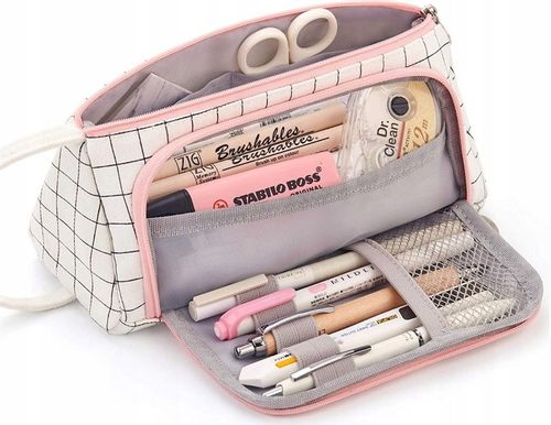 Piórnik szkolny z uchwytem różowy pojemna saszetka ZAGATTO na Arena.pl