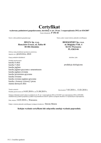 Kaszka Manna Dawnych Zbóż Helpa Bio, 200g na Arena.pl
