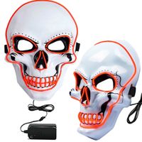 Maska led halloween ledowa upiór strach czaszka duch party pomarańczowy