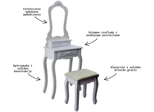 Toaletka Sophia biała na Arena.pl