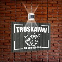 nadruk UV TABLICZKA reklamowa z lampą SZYLD dibond 40x30 TRUSKAWKI