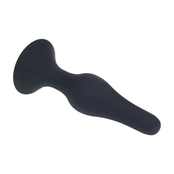 Slim Silicone Anal Plug - L - Black zdjęcie 4