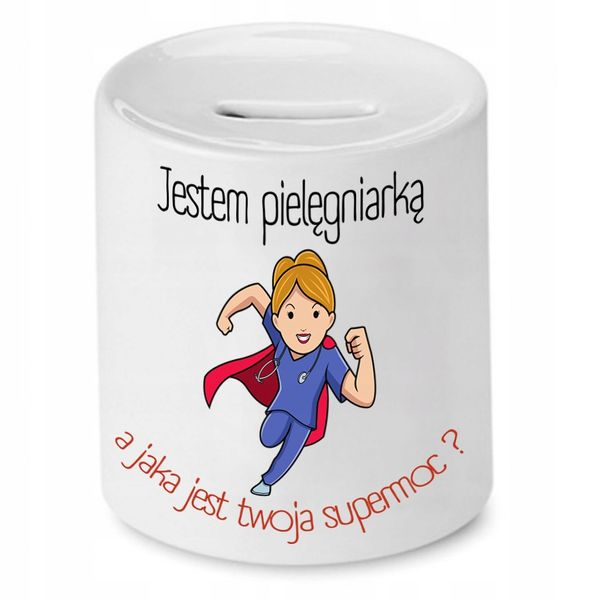 Skarbonka Dla Pielęgniarki Jestem Pielęniarką Z Nadrukiem Ze Zdjęciem zdjęcie 1