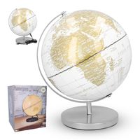 Globus podświetlany led 31 cm biały złoty kula ziemska dekoracyjny glamour