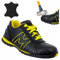 Buty robocze męskie Półbuty Skórzane Sportowe czarne z Podnoskiem BHP r. 41