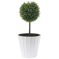 Doniczka okrągła imitacja drewna 54 L biały Ø 49 cm - stylowa i wytrzymała dekoracja do domu i ogrodu