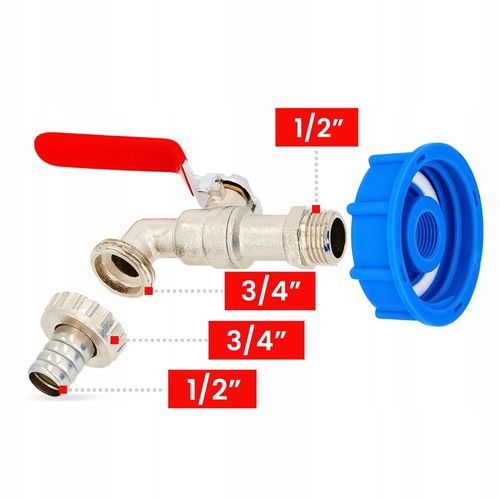 ZAWÓR CZERPALNY KRAN MAUZERA ZBIORNIKA 1000l 3/4x1/2 IBC SZYBKOZŁĄCZKA na Arena.pl