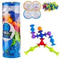 Klocki Konstrukcyjne Kolorowe Przyssawki Duże XXL Wesołe Buźki Zestaw 50 sz