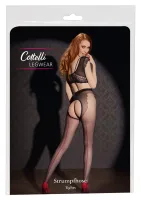 cottelli curves rajstopy czarne z otwartym kroczem, czerwony szew, 3