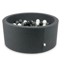 Suchy basen grafitowy 90x40 z piłeczkami 300 sztuk (białe, grafitowe, czarne, białe sweterkowe)
