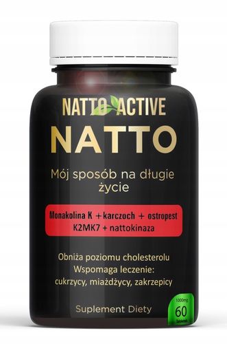 Natto Active Monakolina K witamina K2 MK-7 Nattokinase 60 eko tabletki na Arena.pl