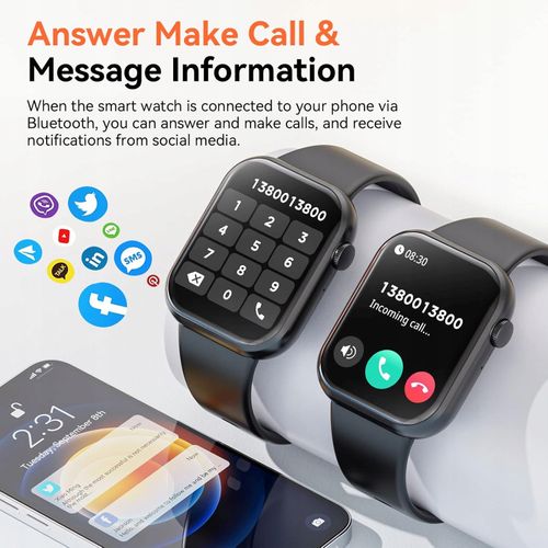 POOUNUR Smartwatch Y6 czarny na Arena.pl