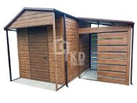 Domek Ogrodowy - Schowek - 2x3 + wiata 2x2 - drzwi - rynny TKD120