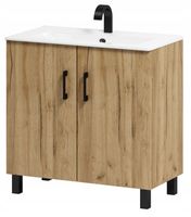 Szafka łazienkowa Viki 80 z umywalką dąb Craft złoty