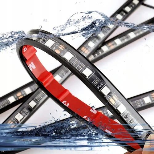 TAŚMA LED DO SAMOCHODU Z PILOTEM OŚWIETLENIE AUTA RGB 5050 DO WNĘTRZA USB na Arena.pl