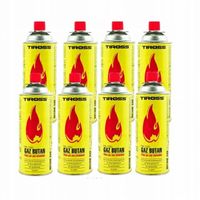 8X GAZ DO KUCHENKI NA BIWAK PALNIKA NABÓJ KARTUSZ GAZOWY 400ML TIROSS