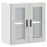 Szafka ścienna kuchenna ze szklanymi drzwiami, Porto, szary